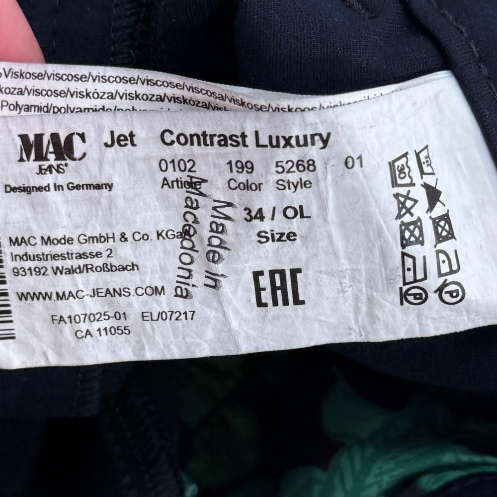 MAC Jeans Contrast Luxury Pants Colorblock Trousers‎ Black Blue Size 34 GER XS - Picture 9 of 14